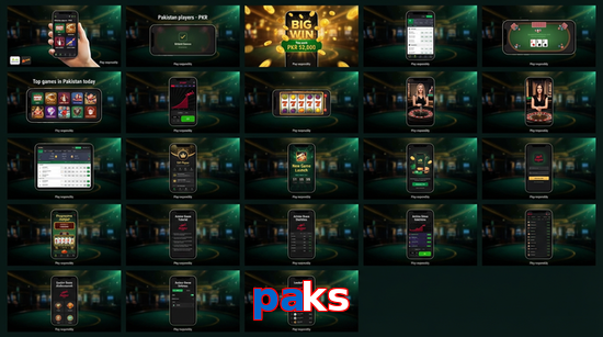 Main screen of Paks bet page for PK players